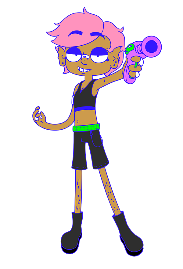 Kiki character from Lesbian Space Princess movie from Cineverse.